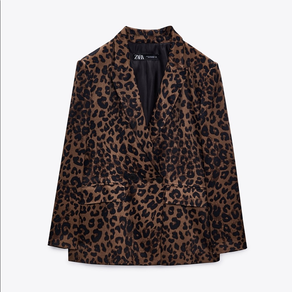 Zara animal print blazer